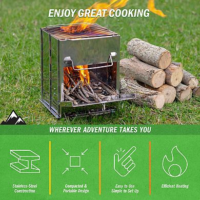 Wakeman Portable Outdoor Wood Burning Camp Stove