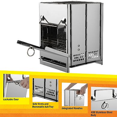 Wakeman Portable Outdoor Wood Burning Camp Stove
