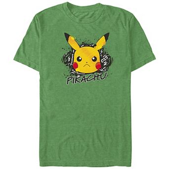 Big & Tall Pokemon Angry Pikachu Electrifying Graffiti Graphic Tee