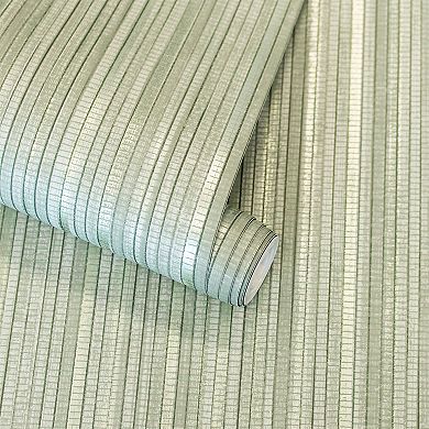 Tempaper Faux Vertical Grasscloth Peel and Stick Wallpaper
