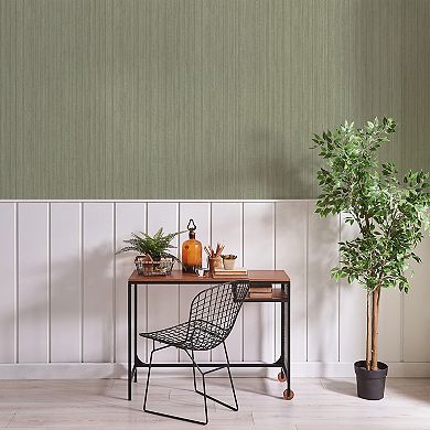 Tempaper Faux Vertical Grasscloth Peel and Stick Wallpaper