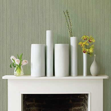Tempaper Faux Vertical Grasscloth Peel and Stick Wallpaper