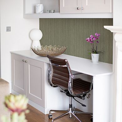 Tempaper Faux Vertical Grasscloth Peel and Stick Wallpaper