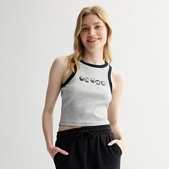 Juniors' Sweet Magic Eight Ball High Neck Graphic Tank Top