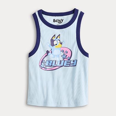 Juniors' Bluey Shining Stars High Neck Graphic Tank Top