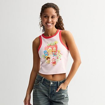 Juniors' Strawberry Shortcake And Friends High Neck Graphic Tank Top