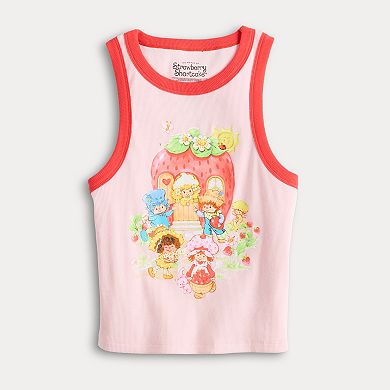 Juniors' Strawberry Shortcake And Friends High Neck Graphic Tank Top