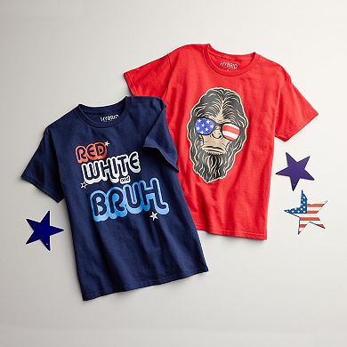 Boys 8-20 Bigfoot Red, White & Blue Sunglasses Graphic Tee