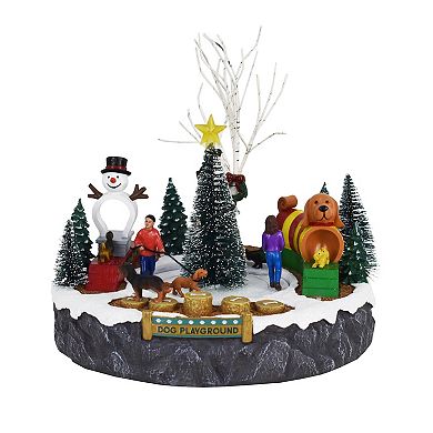 St. Nicholas Square® Animated LED Dog Playground Holiday Decor Figurine