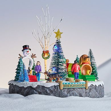 St. Nicholas Square® Animated LED Dog Playground Holiday Decor Figurine