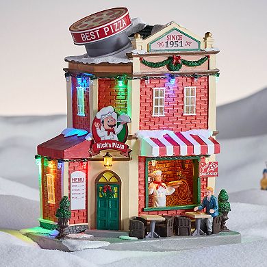 St. Nicholas Square® LED Nick's Pizza Shop Village Accessory Table Decor