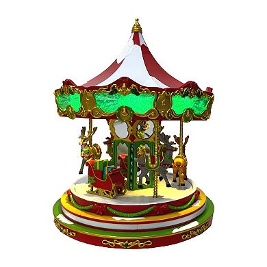 St. Nicholas Square® LED Village Reindeer Carousel Musical Table Decor