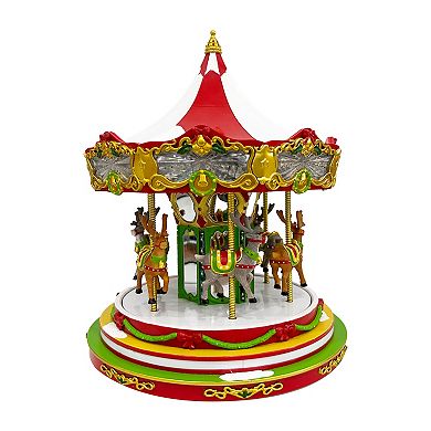 St. Nicholas Square® LED Village Reindeer Carousel Musical Table Decor