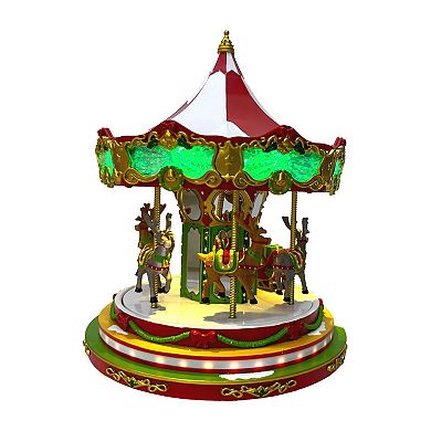 St. Nicholas Square® LED Village Reindeer Carousel Musical Table Decor