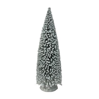 St. Nicholas Square Flocked Bottle Brush Tree Set of 10 Table Decor