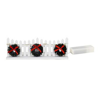 St. Nicholas Square® Village Festive Fencing with Wreaths Table Decor