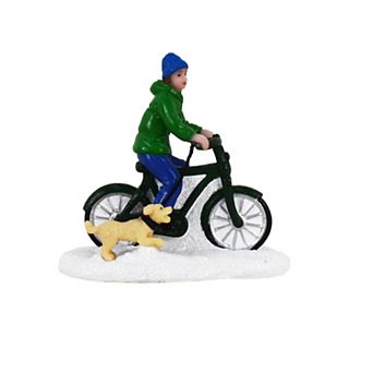 St. Nicholas Square® Village Winter Bike Ride Figurine Table Decor