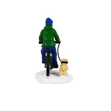 St. Nicholas Square Winter Bike Ride Figurine Table Decor