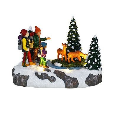 St. Nicholas Square Village Winter Hike Figurine Table Decor
