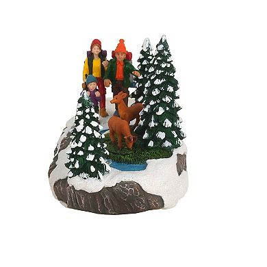 St. Nicholas Square Village Winter Hike Figurine Table Decor