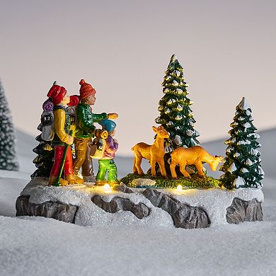 St. Nicholas Square Village Winter Hike Figurine Table Decor