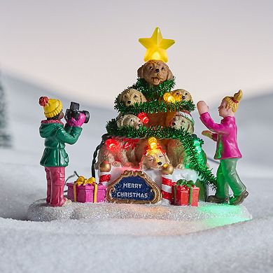 St. Nicholas Square Village Festive Dog House Outdoor Decor