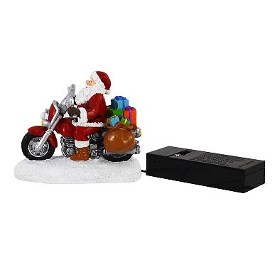 St. Nicholas Square Village Biker Santa Figurine Table Decor