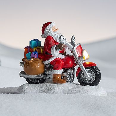 St. Nicholas Square Village Biker Santa Figurine Table Decor