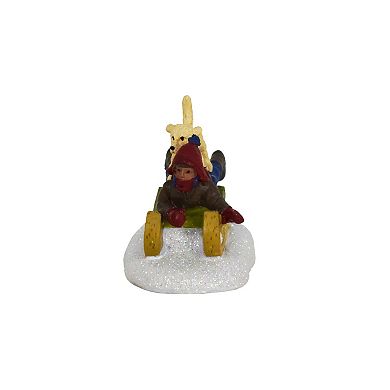 St. Nicholas Square Village Sledding Fun Figurine Table Decor