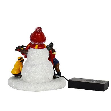 St. Nicholas Square Village Snowman with Children Table Decor