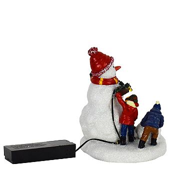 St. Nicholas Square Village Snowman with Children Table Decor