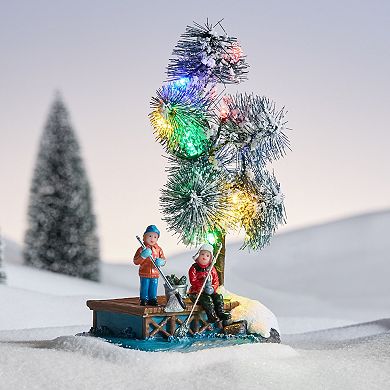 St. Nicholas Square Village Fishing Pier Scene Table Decor