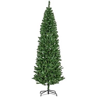 Homcom 7' Unlit Pencil Christmas Tree Holiday Decor With Stand