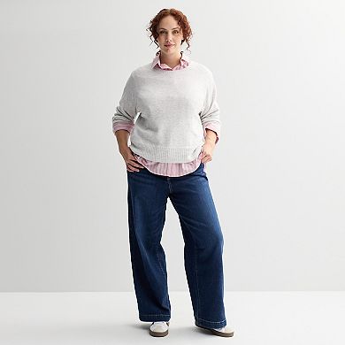Women's Plus Sonoma Goods For Life Lightweight Crewneck Sweater