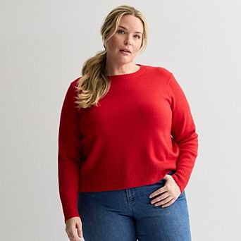 Plus Size Sonoma Goods For Life® Lightweight Crewneck Sweater