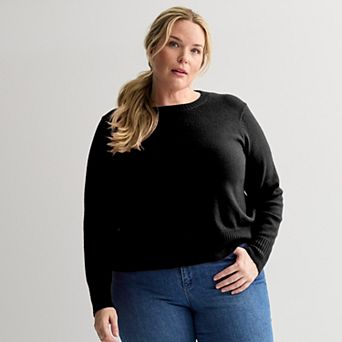 Plus Size Sonoma Goods For Life® Lightweight Crewneck Sweater