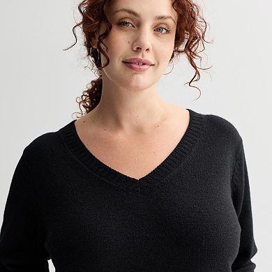Plus Size Sonoma Goods For Life® Lightweight V-Neck Sweater