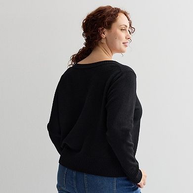 Plus Size Sonoma Goods For Life® Lightweight V-Neck Sweater