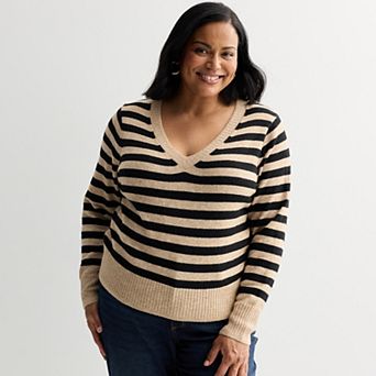Plus Size Sonoma Goods For Life® Lightweight V-Neck Sweater