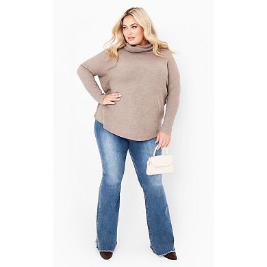 Avenue Women's Plus Size Ash Turtleneck Close Fit Sweater