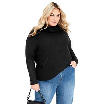 Avenue Women's Plus Size Ash Turtleneck Close Fit Sweater