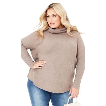 Avenue Women's Plus Size Ash Turtleneck Close Fit Sweater