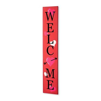 Glitzhome 36"H Valentine’s Delightful Wooden Welcome Porch Sign