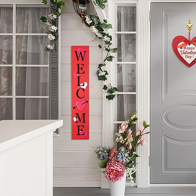 Glitzhome 36"H Valentine’s Delightful Wooden Welcome Porch Sign