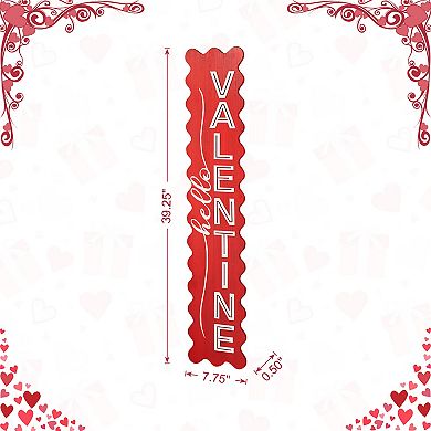 Glitzhome 39.25"H Valentine's Wooden HELLO VALENTINE Porch Decor with 3D letters