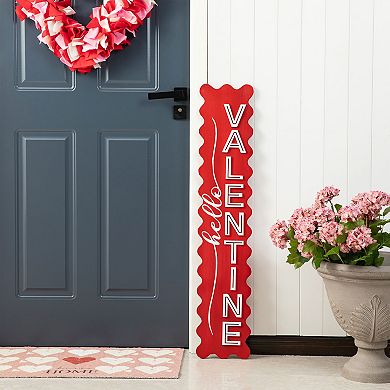 Glitzhome 39.25"H Valentine's Wooden HELLO VALENTINE Porch Decor with 3D letters