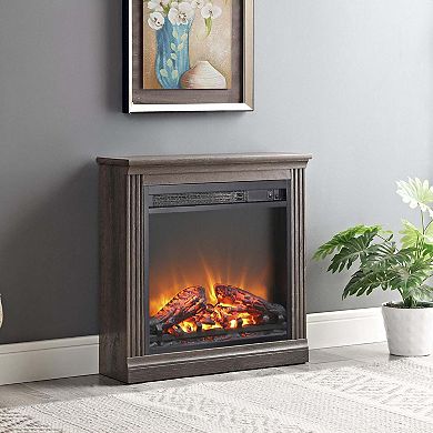 Mondawe 18" Electric Fireplace Insert, Ultra Thin Heater With Realistic Flame