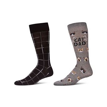 Men's 2 Pair Pack Novelty Dress Crew Socks