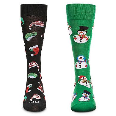 Men's 2 Pair Pack Novelty Holiday Crew Socks