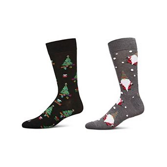 Men's 2 Pair Pack Novelty Holiday Crew Socks